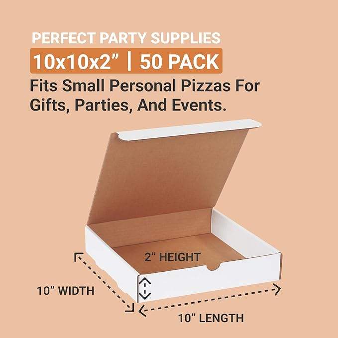 White Extra Strong Quick Assembly Cardboard Boxes for Pizza Heavy Duty Food Storage Takeout Container Custom Pizza Boxes