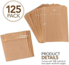 Sandwich Bag Compostable Brown Kraft Paper Food Grade Bag White Round Sticker Seal - Bakery Cookies Snacks