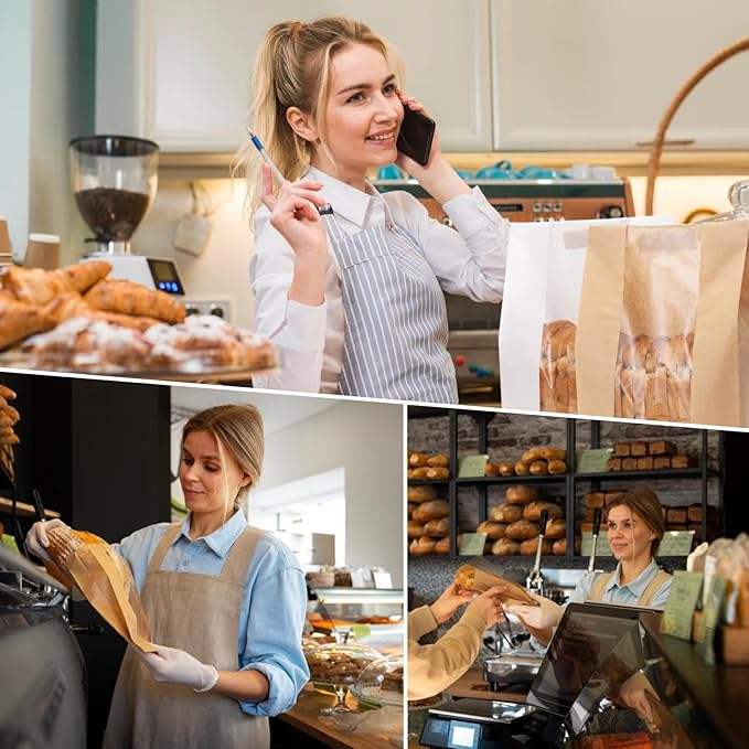 With Window Kraft Paper Bag Grease-resistant Bread Bag Cookies Doughnuts Custom Bread Bags