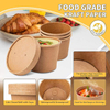 Wholesale Customized Disposable Paper Soup Boxes with Lids, Cowhide Paper Food Cups, and Paper Food Storage Boxes Food Box