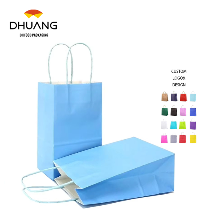 Large Light Kraft Paper Gift Bags with Handles Offset Printing on Recycled Materials for Crafts with Custom Logo Shopping Bag