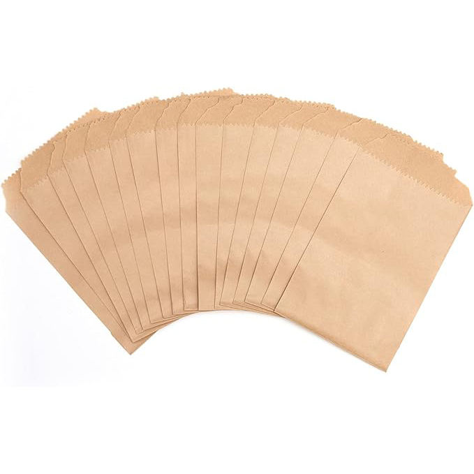 6x8 Inches Natural Kraft Paper Bags for Bakery Cookies Treats Snacks Sandwiches Popcorn Small Gift Bag