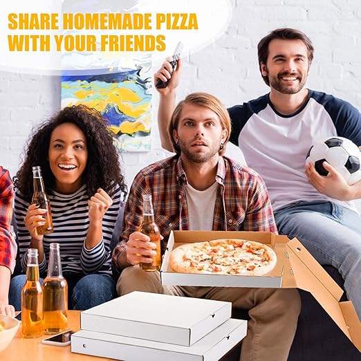 Bulk Reusable Large Square Cardboard Pizza Container Matte Finish Embossed Takeout Restaurant Pizza Custom Pizza Boxs