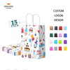 Small Gift Bag Paper Bags with Handling Bulk Paper Shopping Colored Retail Recyclable Custom Paper Bags