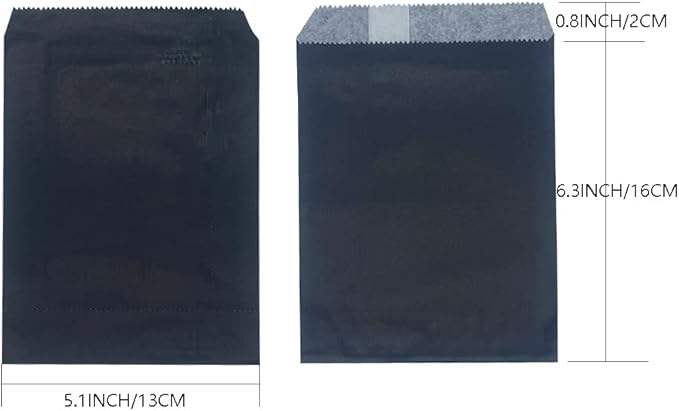Flat Paper Treatment Bag Black Greaseproof Baking Cookie Paper Bag Candy Chocolate Pastry Oil-proof Paper Bga
