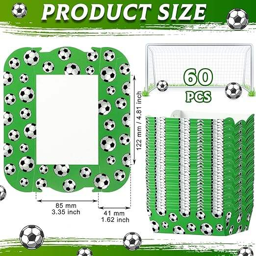 Packs Football Party Decoration Paper Food Tray Food Boat for Licensed Food, Condiments, Carnival (Football)