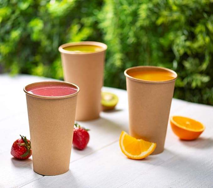 Double-Wall Kraft Disposable Brown Unbleached Eco-Friendly Coffee Cups Printed Handle Formerly Comfy Package Coffee Cup