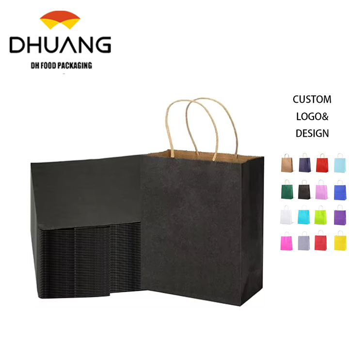 Elegant Black Premium Paper Gift Bag Luxurious High Quality Sturdy Construction for Birthday Party Special Occasions Sleek