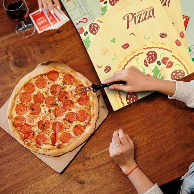 Kraft Paper Corrugated Pizza Box Yellow Printed Cardboard Box Takeout Shipping Storage Custom Pizza Boxs