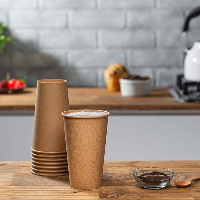Double-Wall Kraft Disposable Brown Unbleached Eco-Friendly Coffee Cups Printed Handle Formerly Comfy Package Coffee Cup