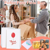 White Paper Bags with Handles Gift Bags Bulk Kraft Paper Recyclable Small Business Shopping Bags