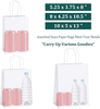 White Paper Bags with Handles Gift Bags Bulk Kraft Paper Recyclable Small Business Shopping Bags