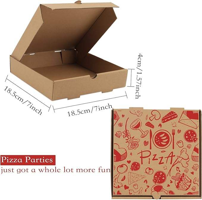 Pizza Box Kraft Corrugated for Takeout Food Delivery Gift Cake Cookies Food Custom Pizza Boxs
