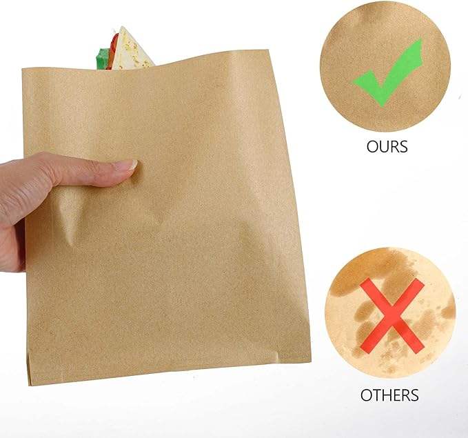 Oil-Proof Waxed Paper Packaging for Sandwich Cookie Baked Goods for Snacks Pastries Breads Chips and Muffins Oil-proof Paper Bag