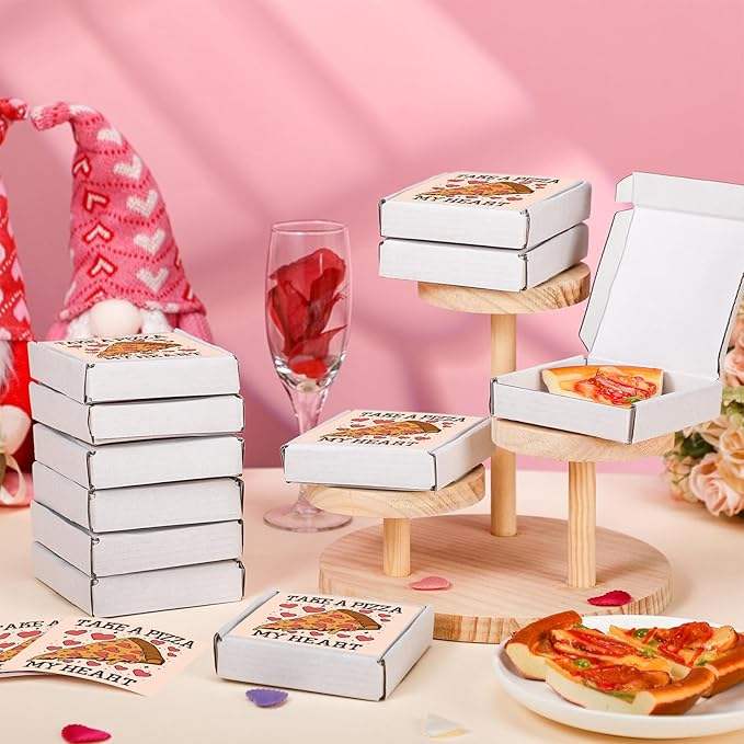 Mini Valentine's Day Square Cardboard Box Gift Cookie Box Stickers Parties Birthdays Custom Pizza Boxs