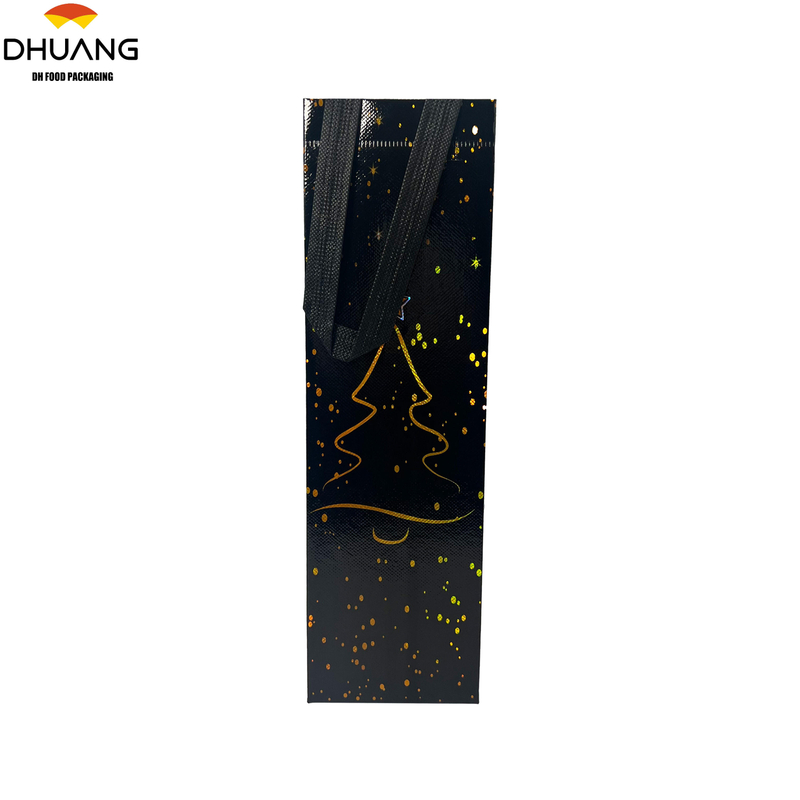 Customized Printed Reusable Non-woven Fabric Wine Handbag Made of Canvas Material Shopping Bag