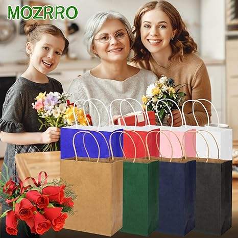 Wholesale Customized Pattern LOGO Sizes Paper Bags with Handles Paper Retail Restaurant and Cafe Shopping Bag
