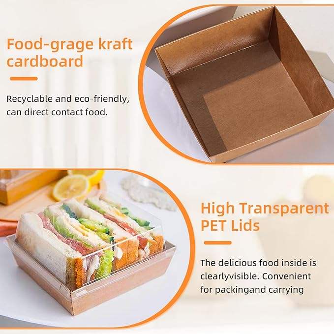 Small Cooked Food Container Eco-friendly Food Container with clear Lid