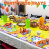 Nachos Tray Disposable Food Tray Carnival Party Assembly Paper Hot Dog Taco Boat Mexican Party Supplies (2 LBS)