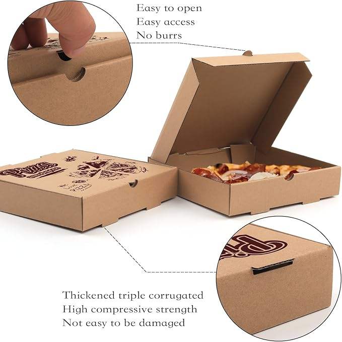 Disposable Kraft Corrugated for Cakes Pizza Takeaway Delivery Gift Custom Pizza Box