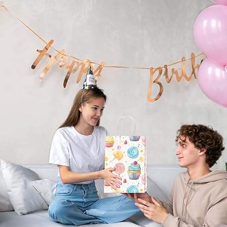 Gift Bag Paper Bag with Handle Party Birthday Wedding Small Paper Shopping Bag (Candy Cakes)