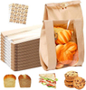 Paper Bread Bags with Windows Used for Food Packaging and Storage Suitable for Holding Cookies and Doughnuts CUSTOM Bread Bags