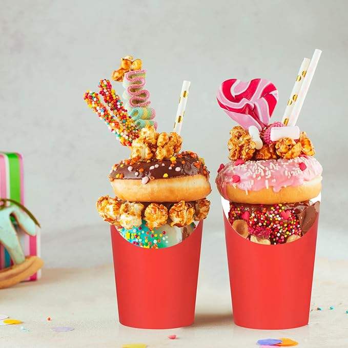 Customizable Disposable Chips Egg Cup Takeout Container Popcorn Paper Cup Waffle Paper Cup
