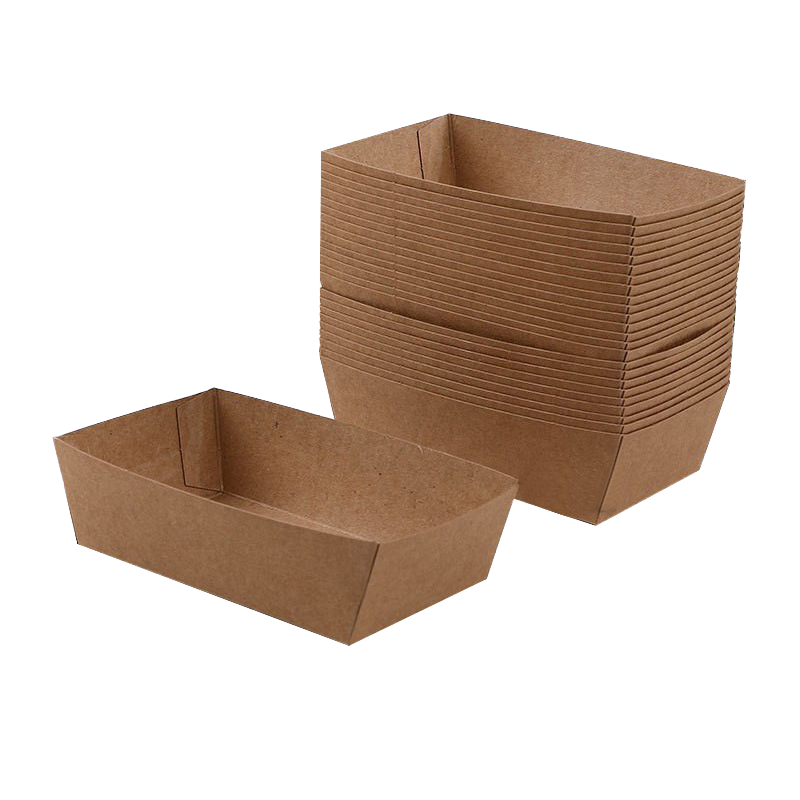 Customizable Disposable Mini Paper Food Boat Kraft Paper Snack Dessert Plate Food Tray