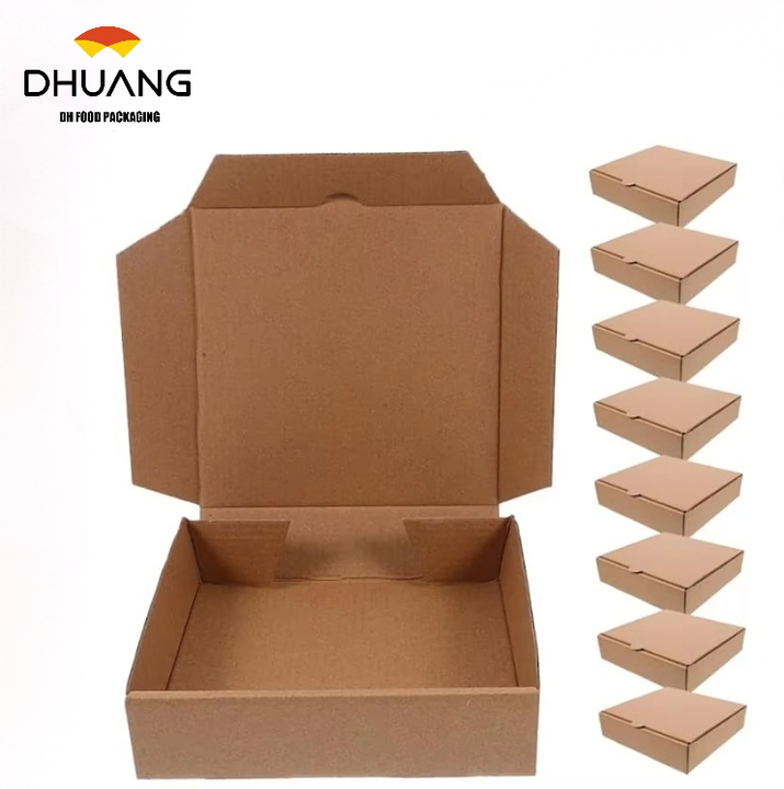 Kraft Paper Cookie Box Storage Container Packing Takeout Boxes Custom Pizza Boxs