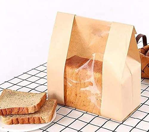 Customized Pattern LOGO with Window Bread Bag Bread Storage Packaging Bag for Baking Food Custom Bread Bags