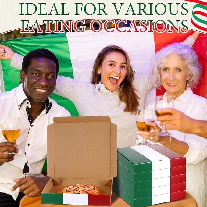 Italian-themed Cardboard Pizza Box Take Out Container Party Supplies Restaurant Bakery Gift Box Custom Pizza Boxs