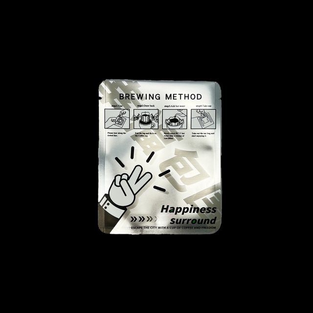 Portable Three-sided sealed Coffee Powder Filter Paper Aluminum-coated Bag for One-time Use in Ear-shaped Packaging Coffee Bags