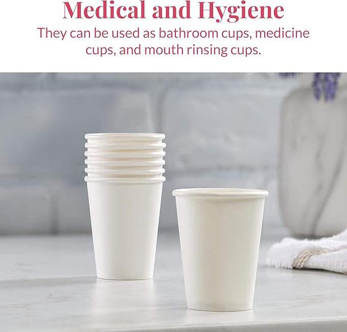 500 Packs of 3 oz Paper Cups Disposable Paper Cups, Coffee Cups, Bathroom Cups, Disposable Mouthwash Cups, Small Snack Cups