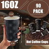 Black Disposable Coffee Cups Insulated Corrugated Paper Corrugated Wall Cups for Hot or Cold Drinks Coffee Cup