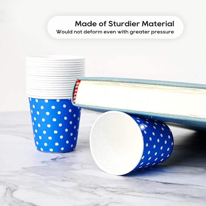 Disposable Blue Paper Gargle Bathroom Cold Drink for Parties Home and Office Custom Paper Cups