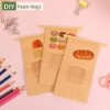 Small Kraft Paper Bread Bags with Window Tin Tag Cookie and Pastry Bags for Food Packing for Logo Promotion CUSTOM Bread Bags
