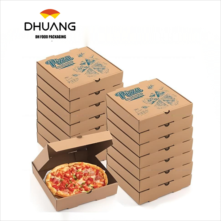Cardboard Disposable Kraft Corrugated Pizza Delivery Food Delivery Gift for Cakes Pizza Cookies CUSTOM Pizza Box