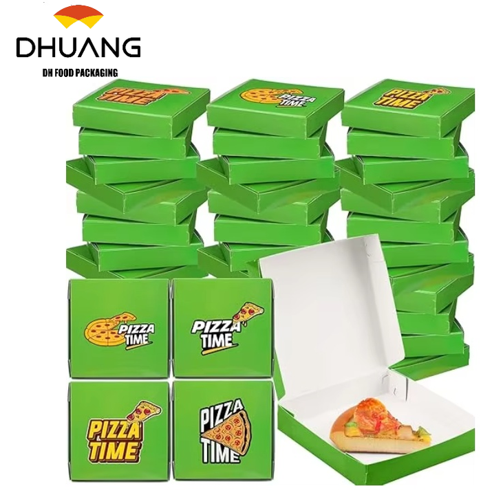 Mini Green Square Cardboard Ninja Decorated Birthday Celebration Party Supply Custom Pizza Boxs