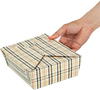 Food Container Durable Takeout Box Disposable Plaid Paper Rectangular for Takeout or Picnic Food Box