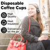 Insulated Disposable Coffee Cup with Lid, Double Wall Corrugated Hot Cup Bulk Cup for Hot or Cold Drinks