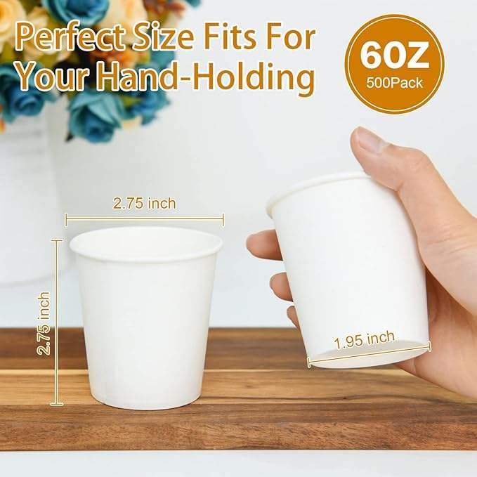Disposable Paper Coffee Cups, Hot/Cold Beverage Drinking Cup for Coffee, Tea, Juice