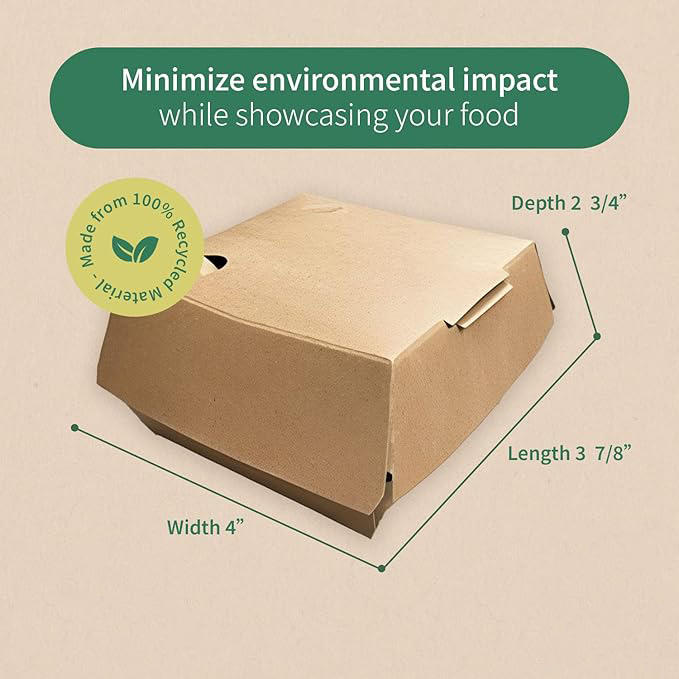 Clamshell and Vent Clamshell Containers, Recyclable Cardboard Boxes Catering Disposable Packaging Boxes Burger Box