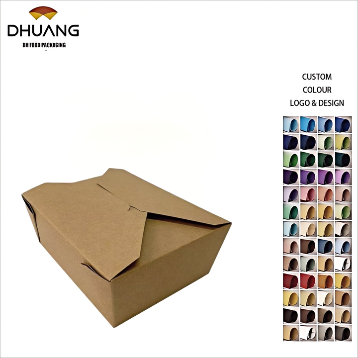 Brown Fast Food Carton Leak-proof and Grease-proof Recyclable Lunch Box Food Box