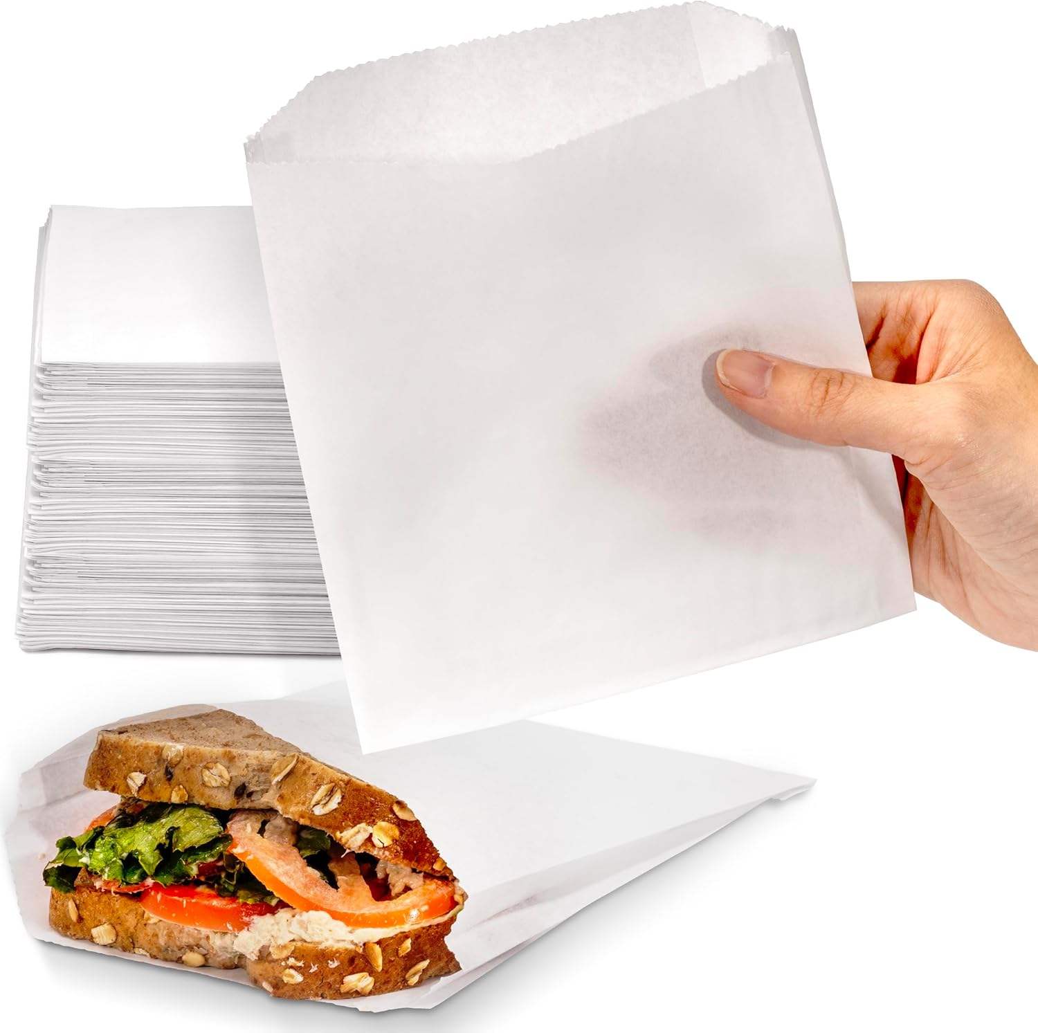 Greaseproof Paper Snack Bag Food Grade Pastry Bag Small Recyclable for Sandwich Cookies Custom Bread Bags