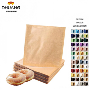 with Window Pastry Bag Heat Sealable Grease Proof Waxed Paper Bag Suitable for Sandwiches Custom Bread Bags