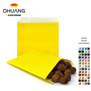 Custom Size Kraft Paper Treat Bags for Candy Buffet for Wrapping Cookies Bread Hamburgers Chemicals Oil-proof Paper Bag