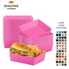 Disposable Paper Food Tray 5 lb Large Food Boat Nachos Thanksgiving Christmas Party Supplies (Hot Pink)