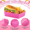 Disposable Paper Food Tray 5 lb Large Food Boat Nachos Thanksgiving Christmas Party Supplies (Hot Pink)
