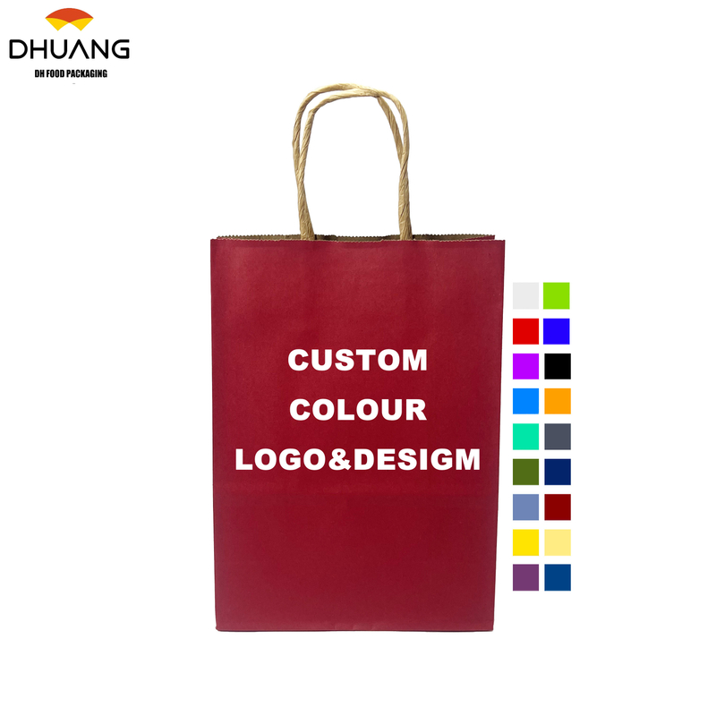 Customized Printed Kraft Paper Bags for Simple Packaging of Candies Color Scheme Gift Bags for Retail Sale Shopping Bag