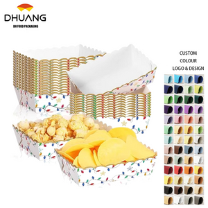 Food Trays Plaid Lights Nutcracker Disposable Christmas Paper Boat Nachos Hot Dog Party Supplies (Bright, Holiday Lights)